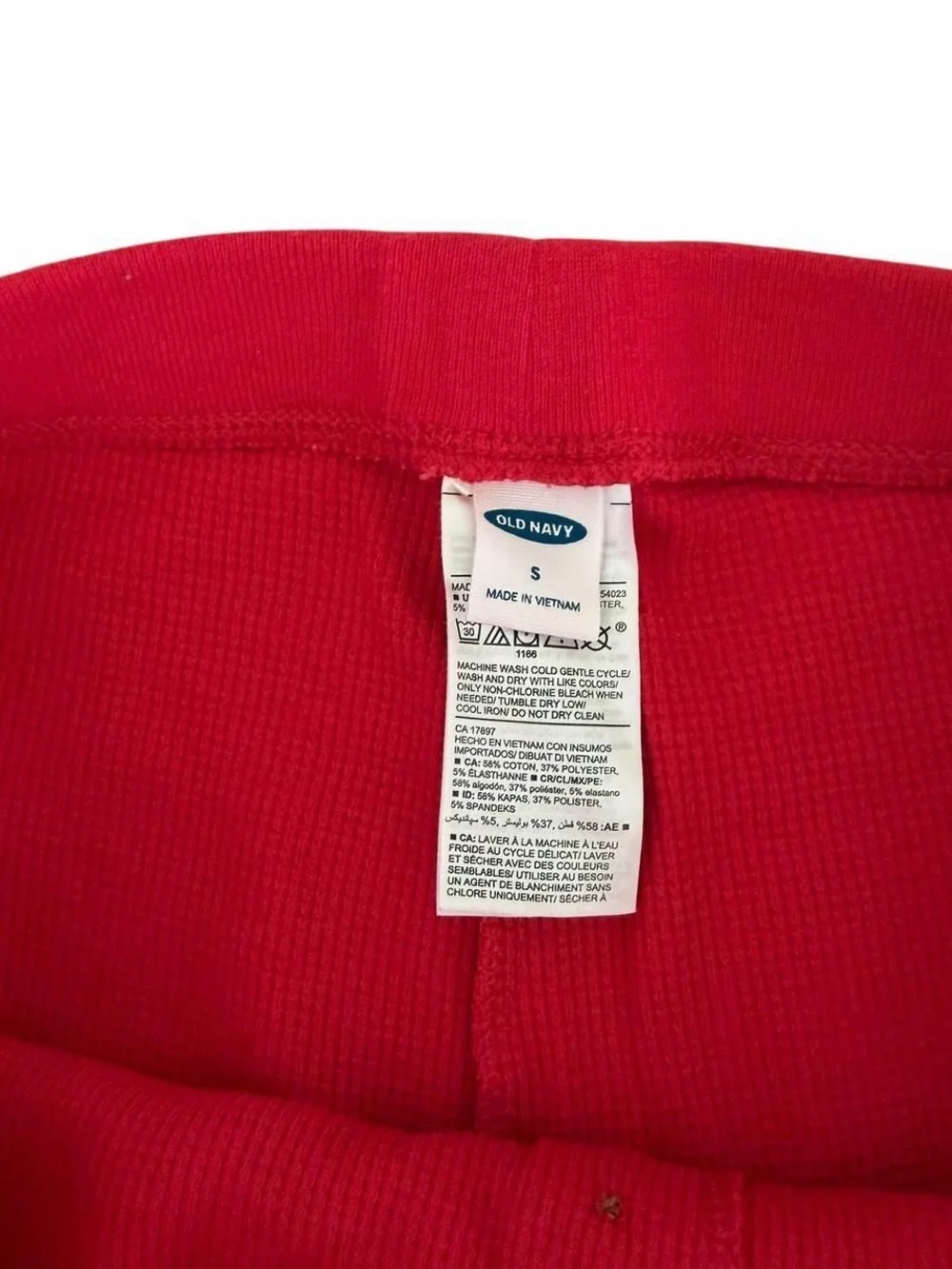 Old Navy Women’s Red Waffle Knit Thermal Leggings Size Small